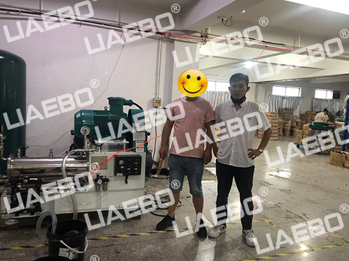 浙江客戶（指甲油）LPSM-30L 盤式超細磨砂機