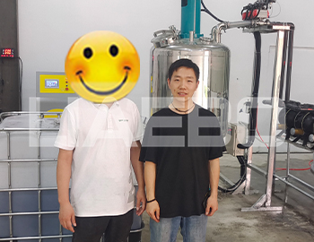 杭州某新材科技集團股份有限公司500L自動上料攪拌罐調試成功