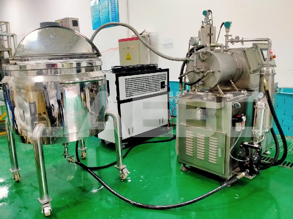 浙江某材料企業25L陶瓷納米砂磨機調試成功